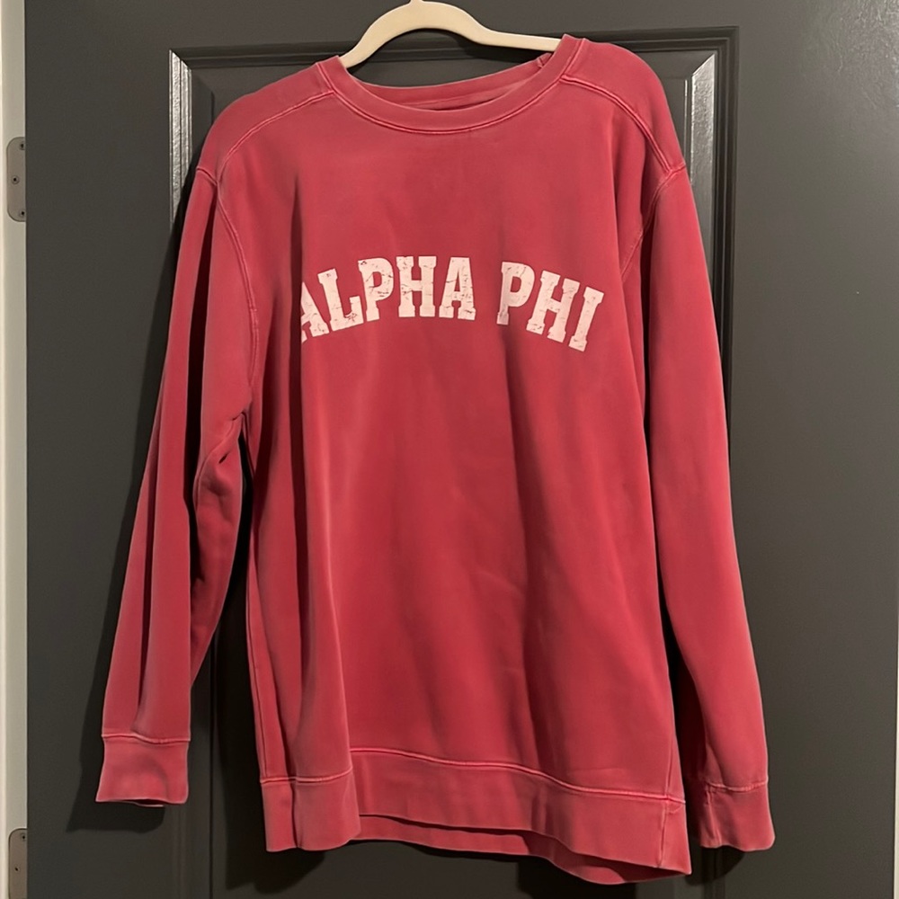 Size medium red alpha phi comfort colors oversized crewneck